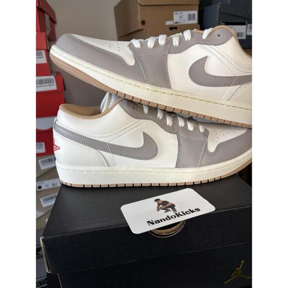 Nike Air Jordan 1 Low Grey White 553558-169 Men size 8M - Picture 5 of 5